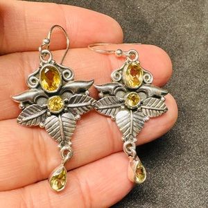 Citrine and 925 Sterling silver earrings